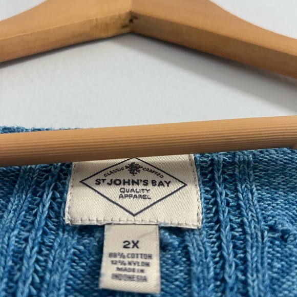 St. John's Bay Teal V-Neck Sweater - Picture 3 of 4